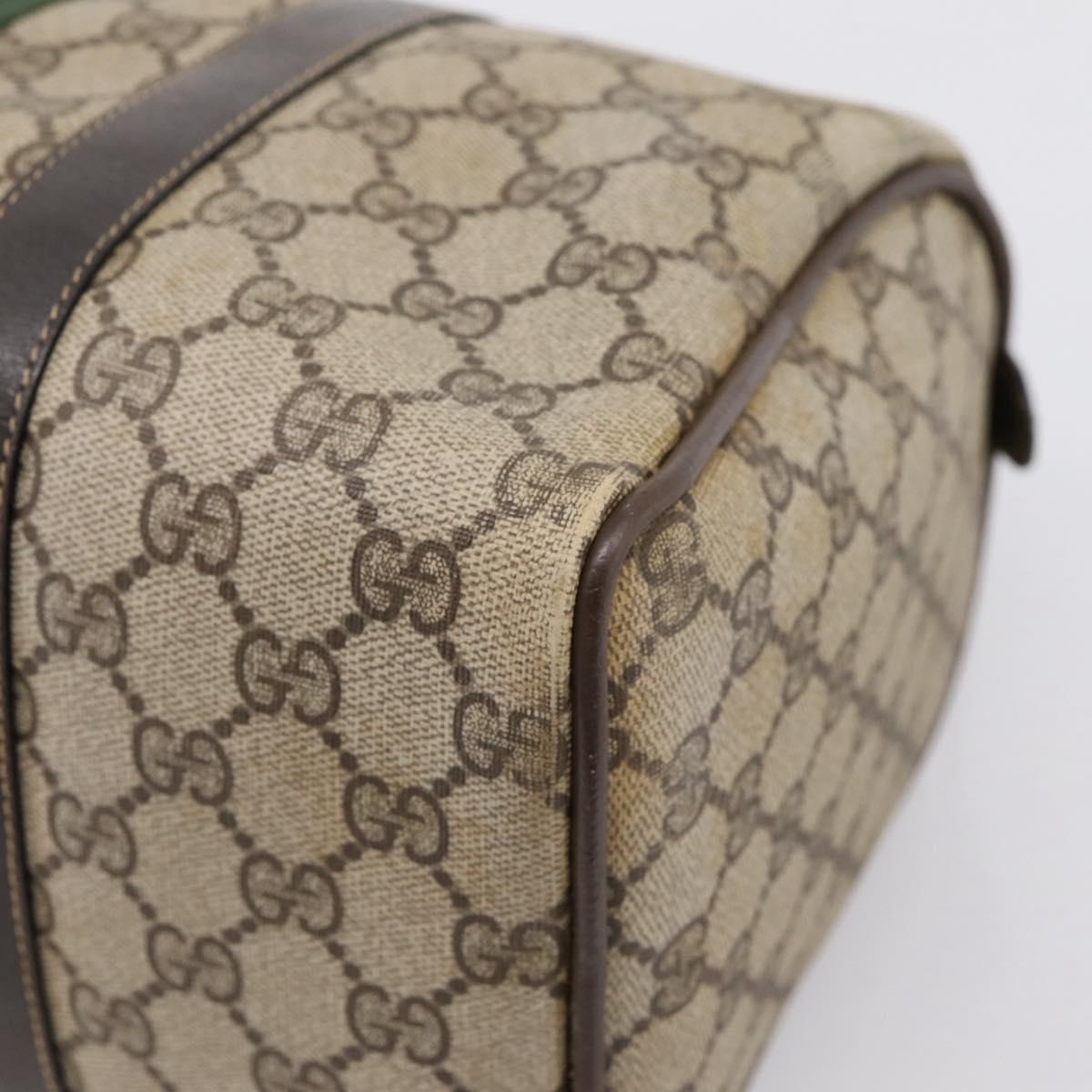 GUCCI GG Supreme Web Sherry Line Boston Bag PVC Beige 10 012 3842 Auth 199377