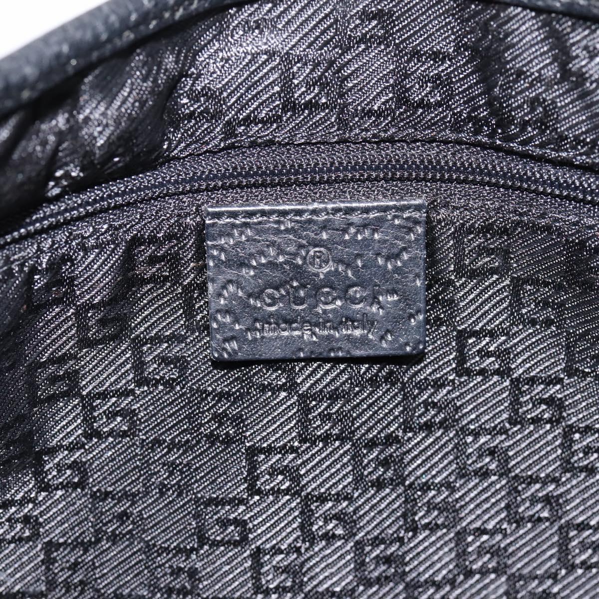 GUCCI Bamboo Jackie Shoulder Bag Canvas Black Silver 001 4060 Auth 199378A