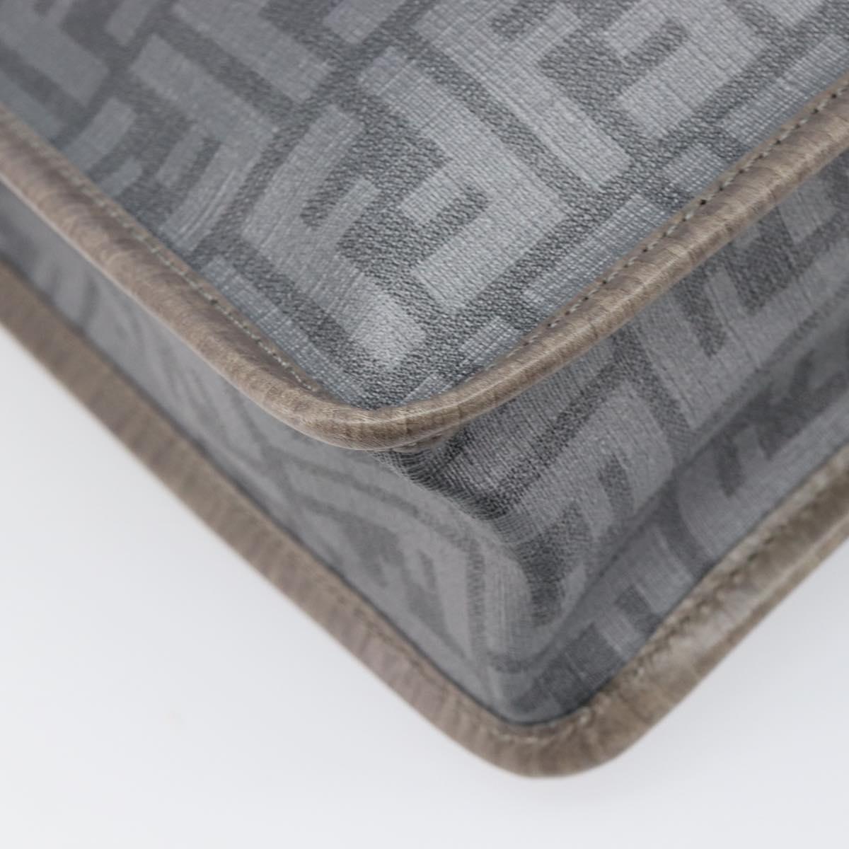 FENDI Zucca Tote Bag PVC Leather Gray Silver 7VA243 Auth 199379V