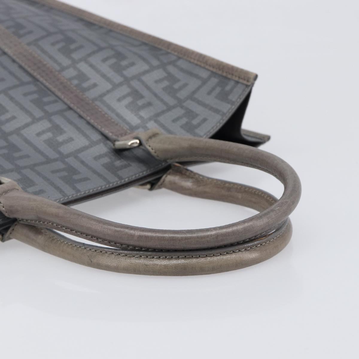FENDI Zucca Tote Bag PVC Leather Gray Silver 7VA243 Auth 199379V