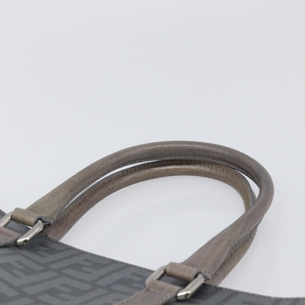 FENDI Zucca Tote Bag PVC Leather Gray Silver 7VA243 Auth 199379V