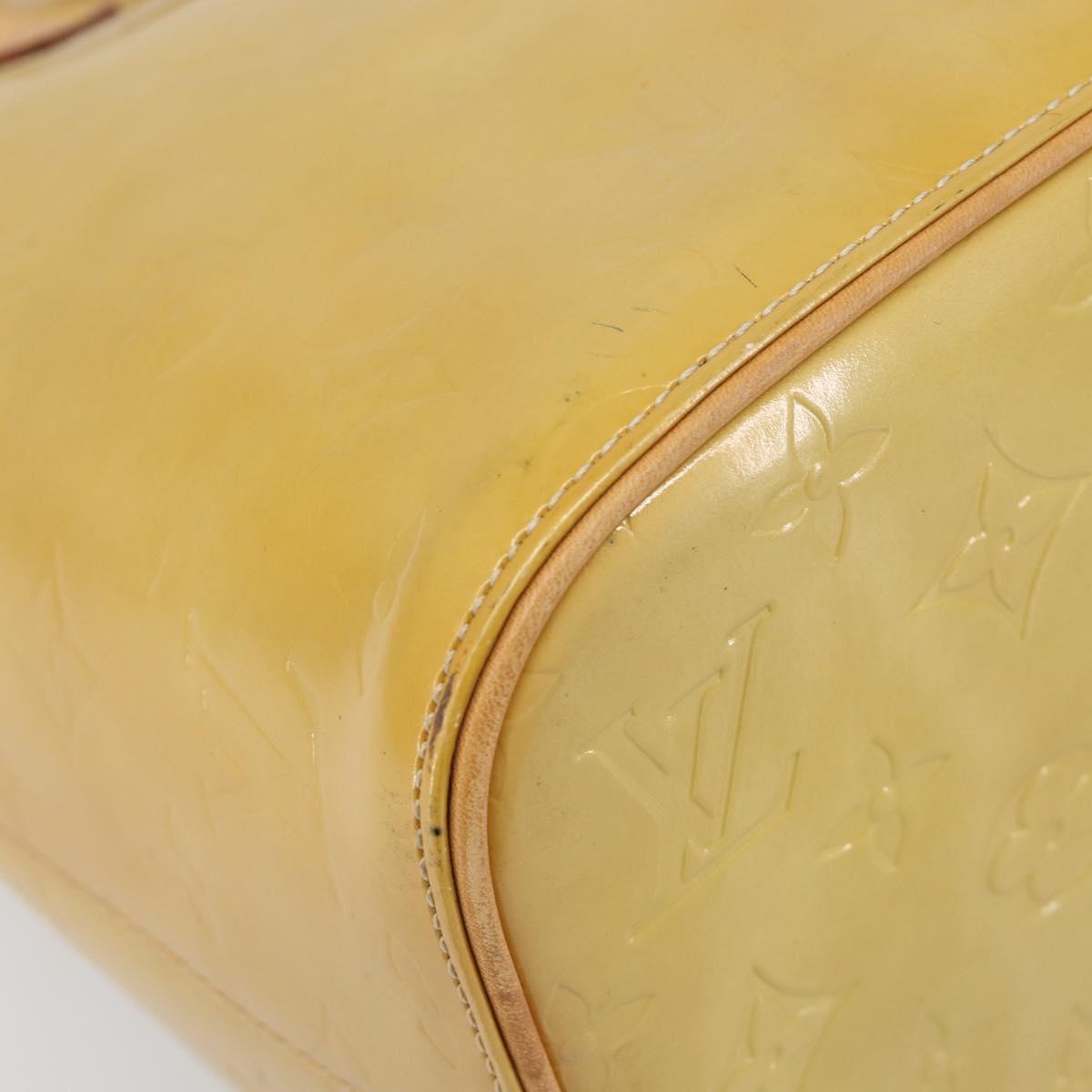 LOUIS VUITTON Monogram Vernis Houston Hand Bag Beige M91004 LV Auth 199381