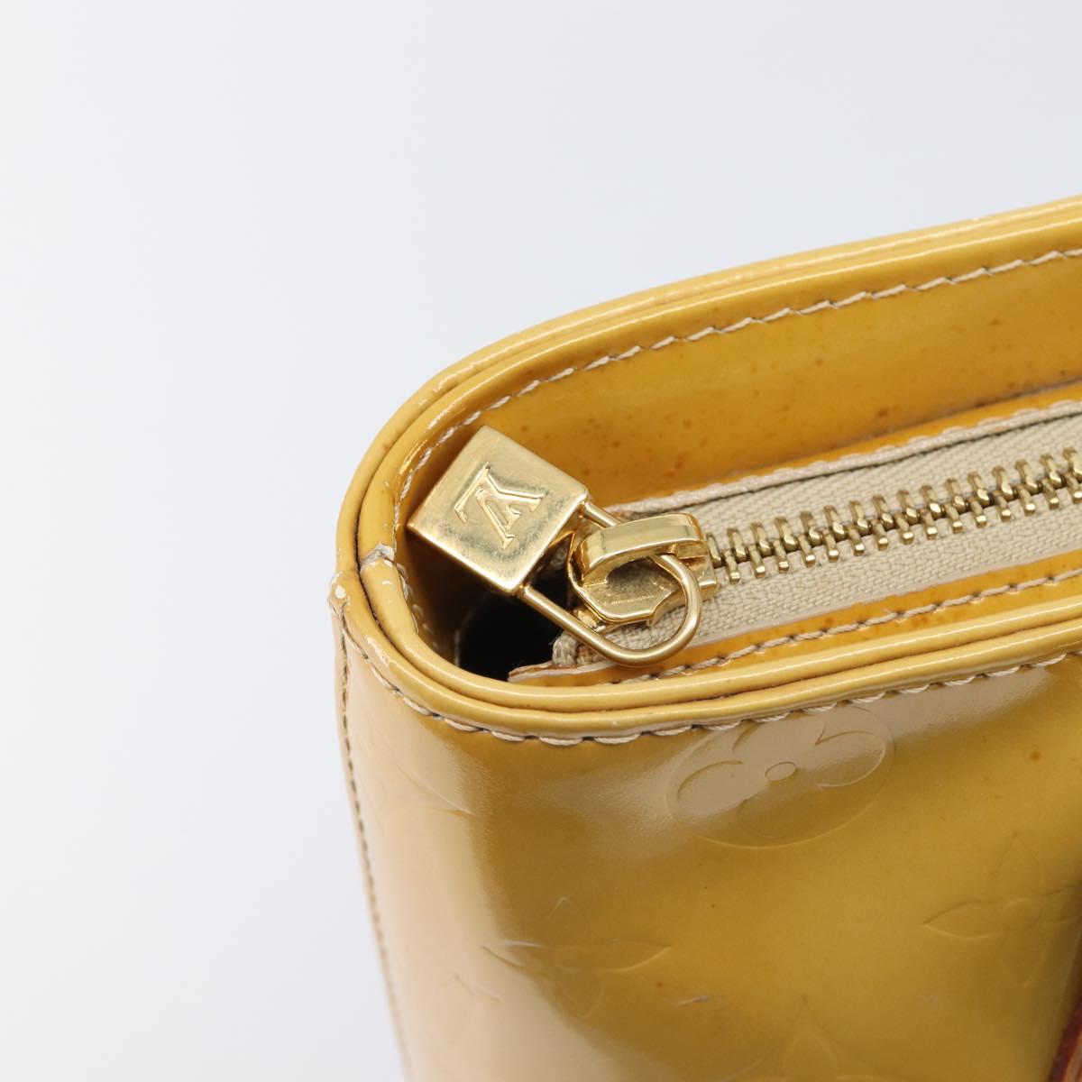 LOUIS VUITTON Monogram Vernis Houston Hand Bag Beige M91004 LV Auth 199381