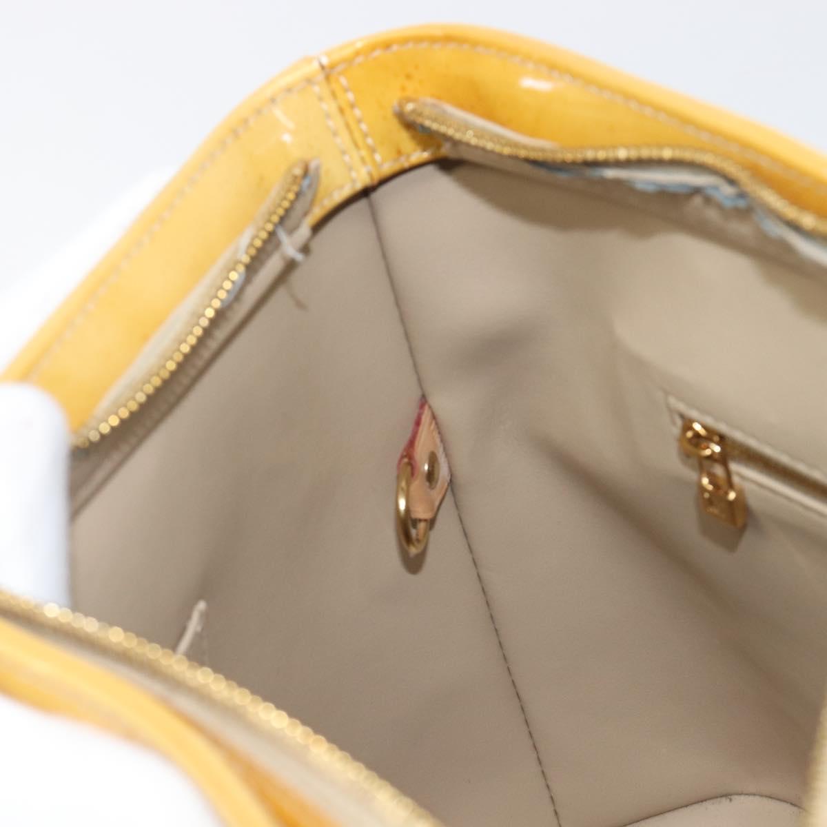 LOUIS VUITTON Monogram Vernis Houston Hand Bag Beige M91004 LV Auth 199381