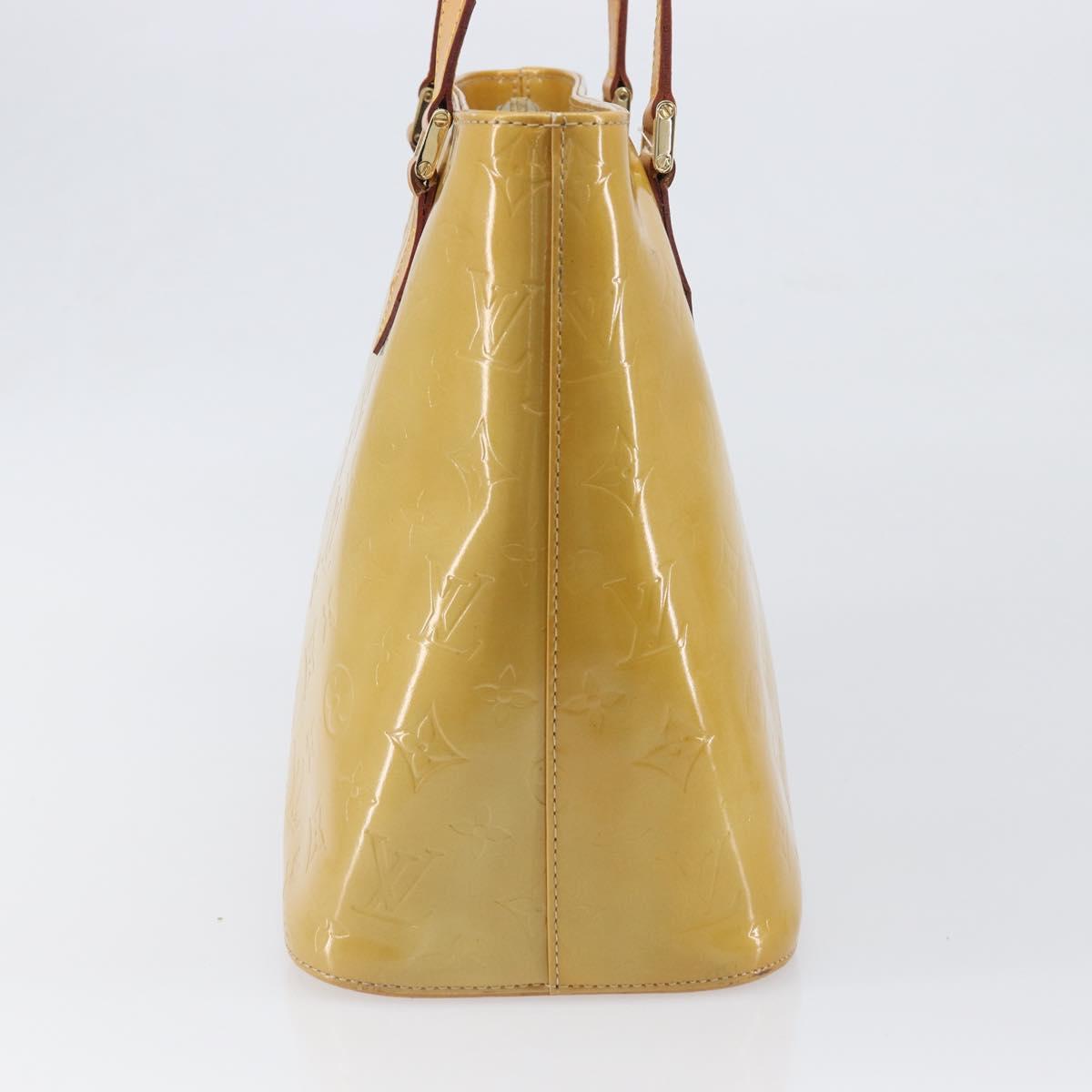 LOUIS VUITTON Monogram Vernis Houston Hand Bag Beige M91004 LV Auth 199381