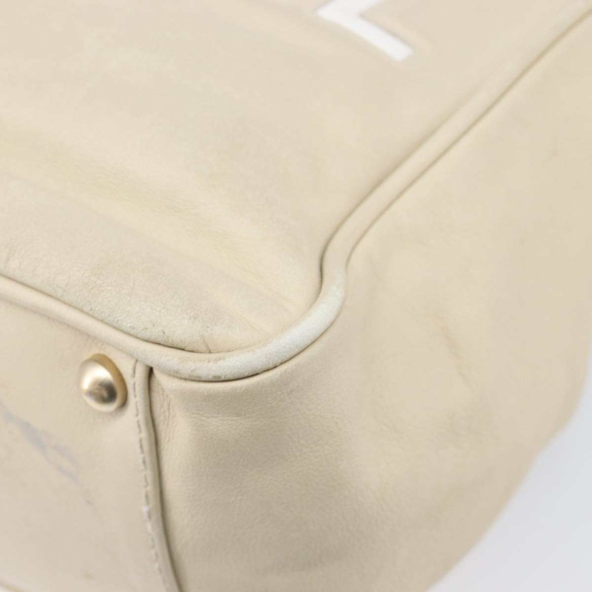 CHANEL Camelia Tote Bag Lamb Skin Beige Gold Tone CC Auth 199382V