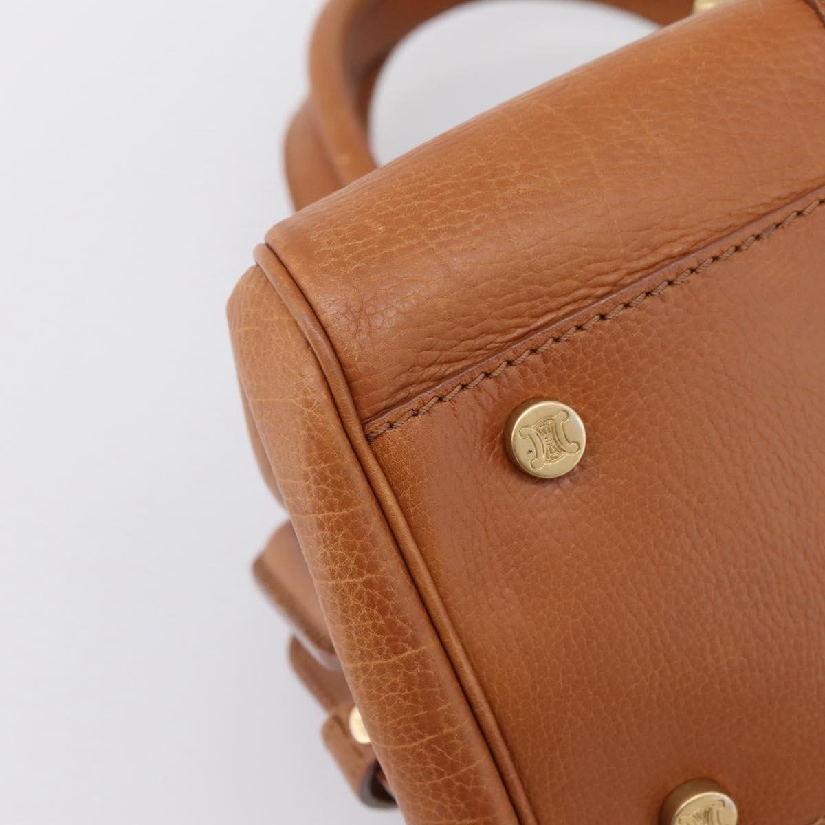 CELINE Doctors Hand Bag Leather Brown Gold Auth 199386A