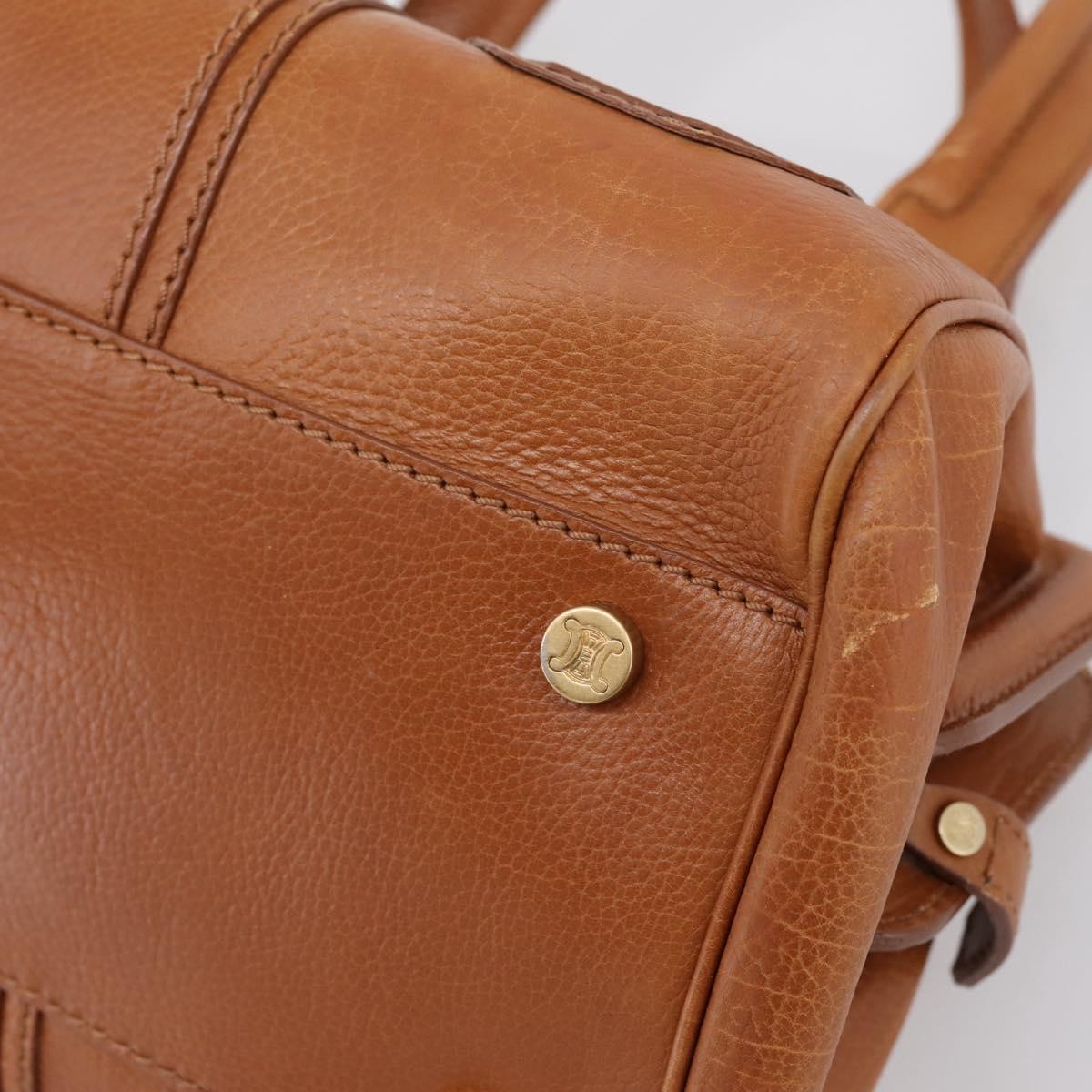 CELINE Doctors Hand Bag Leather Brown Gold Auth 199386A