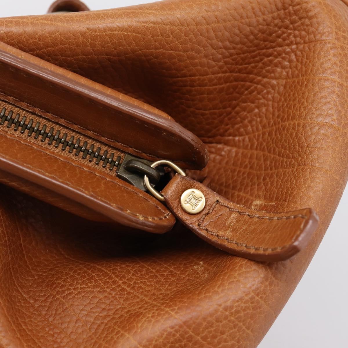 CELINE Doctors Hand Bag Leather Brown Gold Auth 199386A
