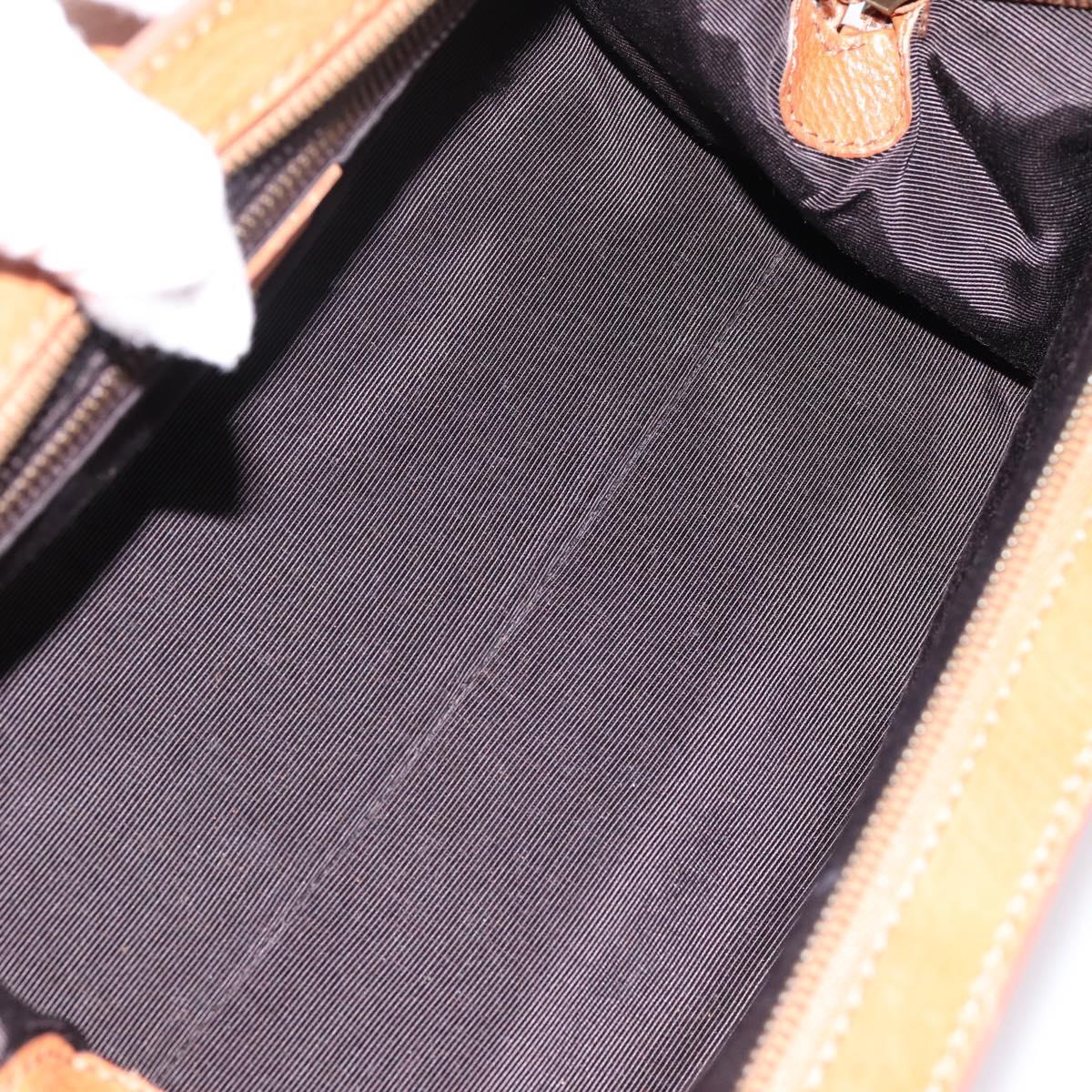 CELINE Doctors Hand Bag Leather Brown Gold Auth 199386A