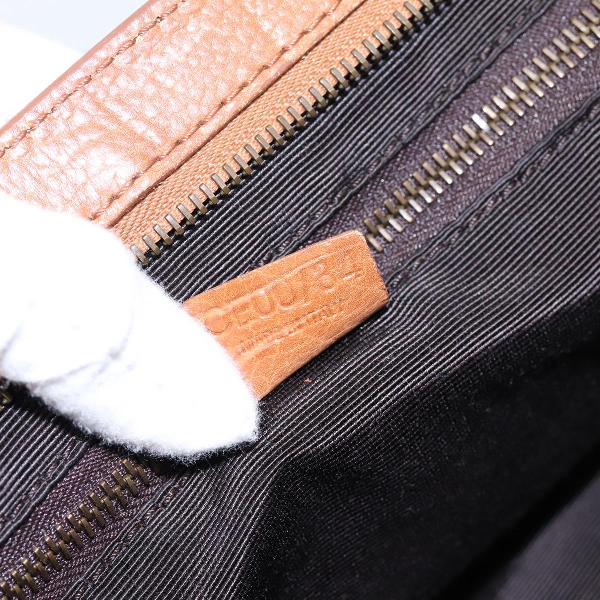 CELINE Doctors Hand Bag Leather Brown Gold Auth 199386A