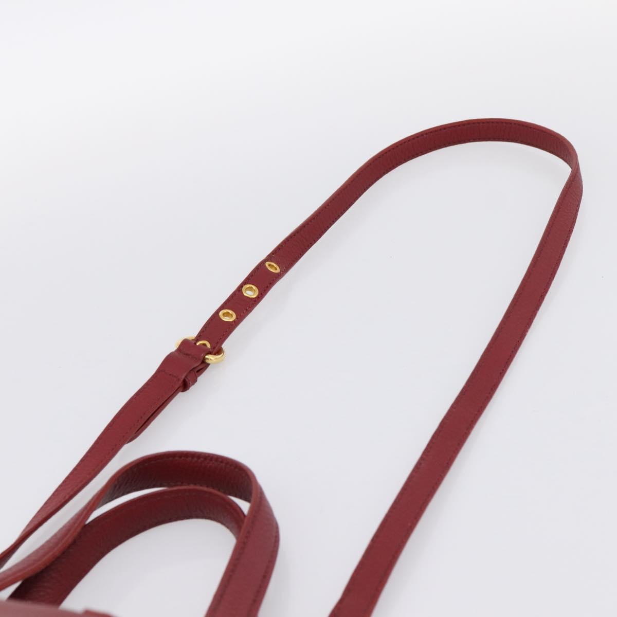 Miu Miu Hand Bag Leather 2way Red Gold Auth 199387M