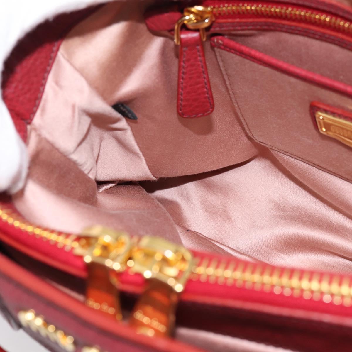 Miu Miu Hand Bag Leather 2way Red Gold Auth 199387M