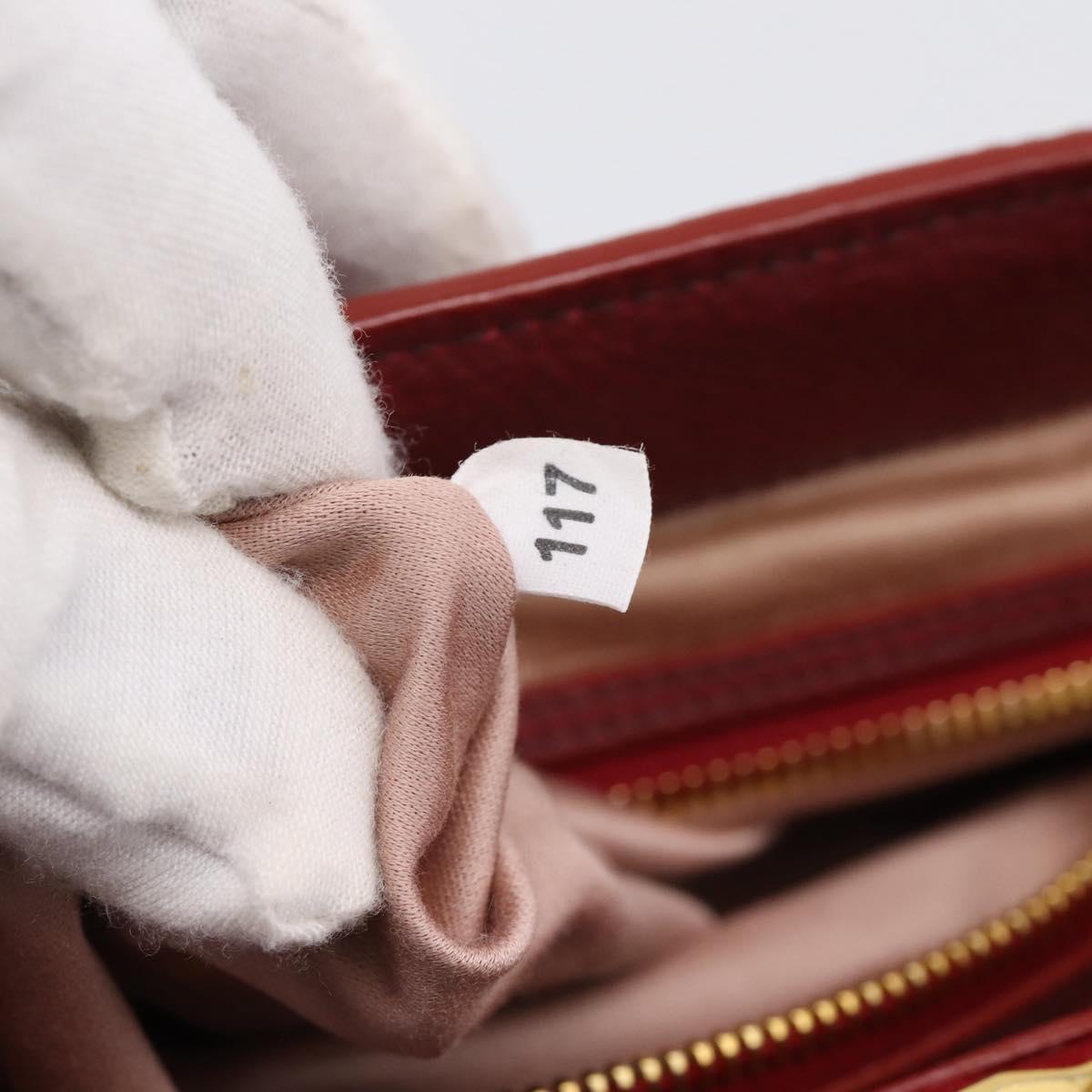 Miu Miu Hand Bag Leather 2way Red Gold Auth 199387M