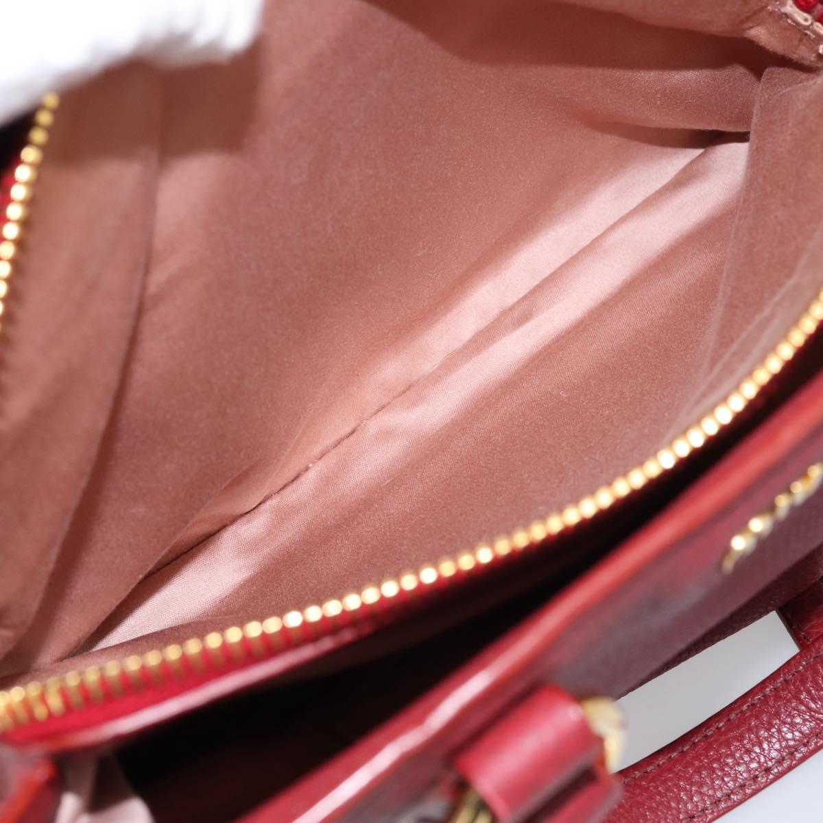 Miu Miu Hand Bag Leather 2way Red Gold Auth 199387M