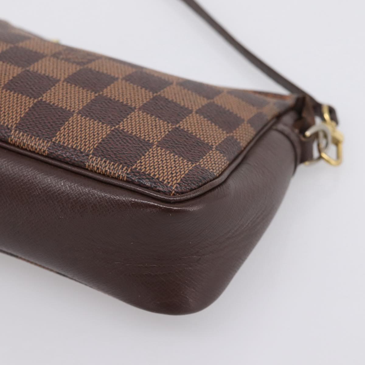 LOUIS VUITTON Damier Ebene Trousse Makeup Pouch N51982 LV Auth 199394V