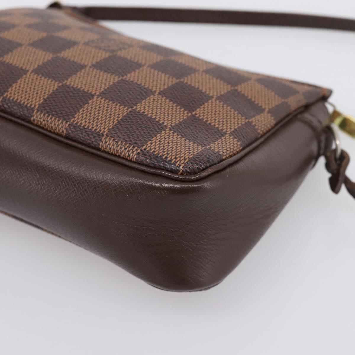 LOUIS VUITTON Damier Ebene Trousse Makeup Pouch N51982 LV Auth 199394V