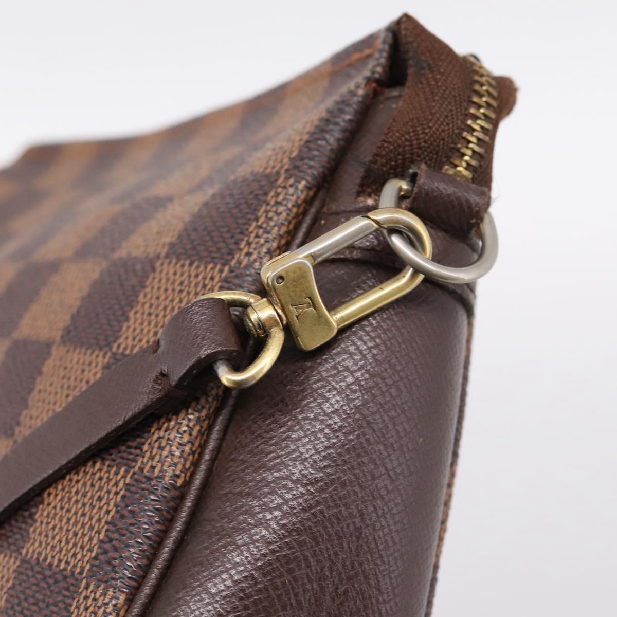LOUIS VUITTON Damier Ebene Trousse Makeup Pouch N51982 LV Auth 199394V