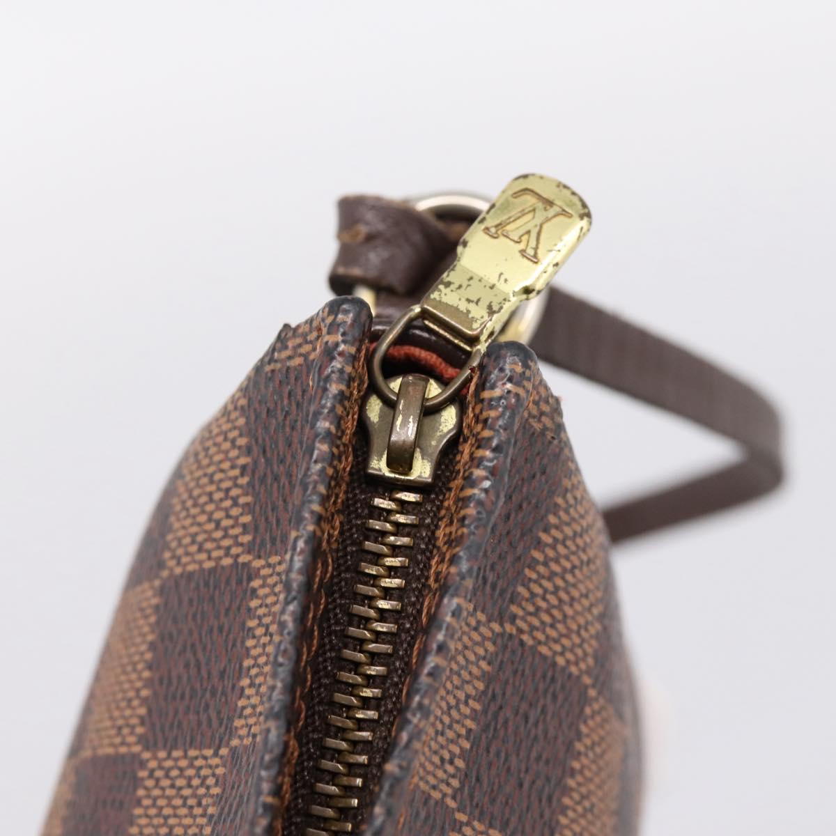 LOUIS VUITTON Damier Ebene Trousse Makeup Pouch N51982 LV Auth 199394V