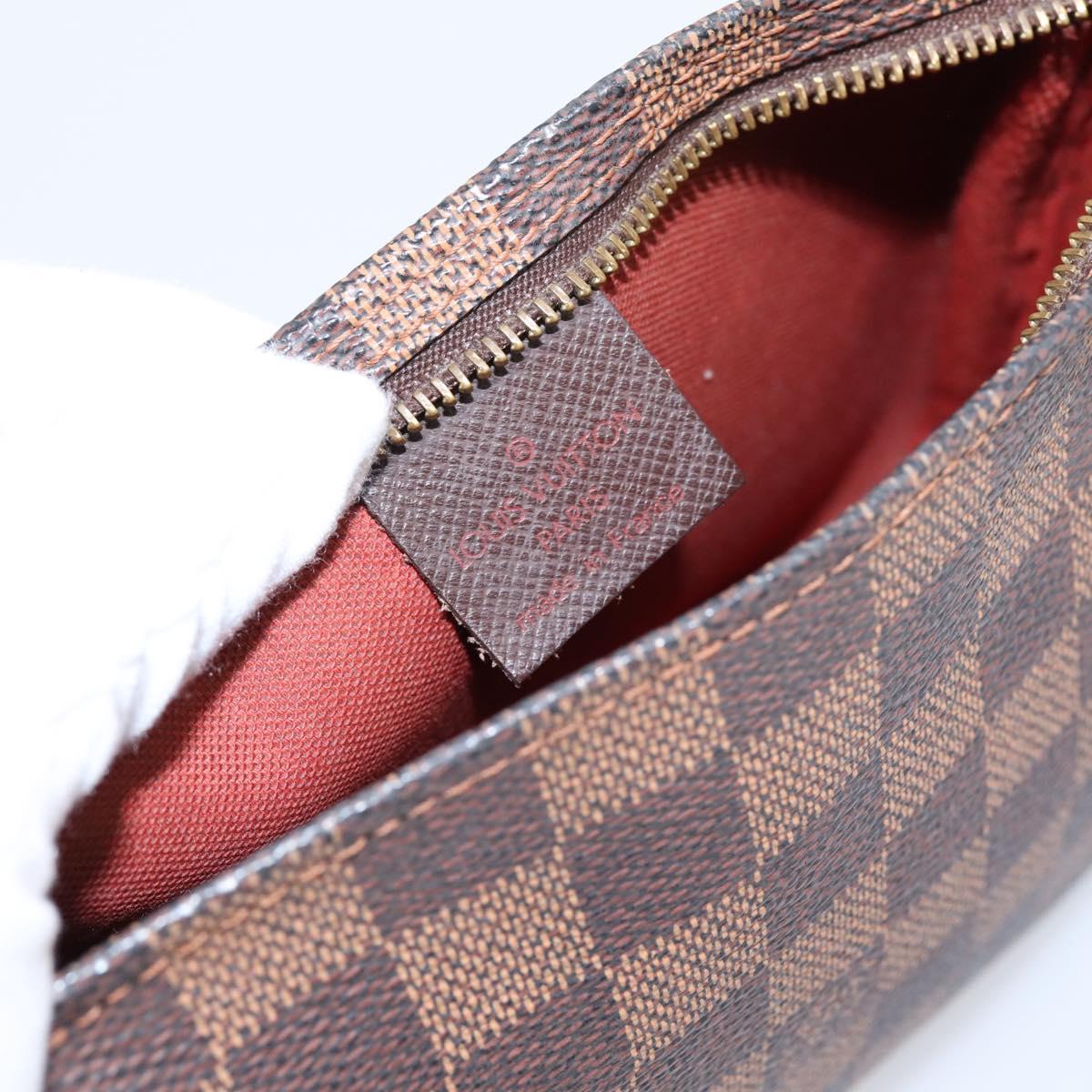 LOUIS VUITTON Damier Ebene Trousse Makeup Pouch N51982 LV Auth 199394V