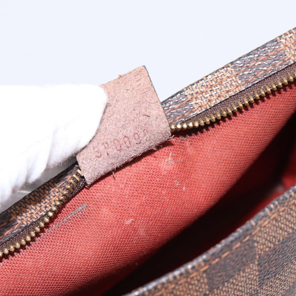 LOUIS VUITTON Damier Ebene Trousse Makeup Pouch N51982 LV Auth 199394V