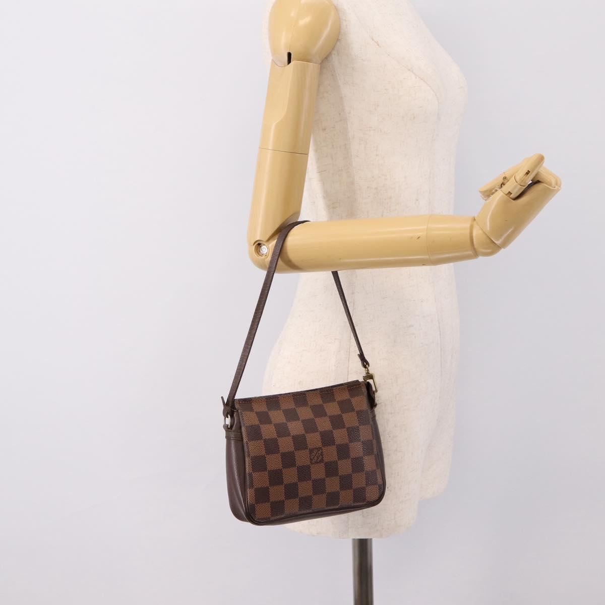 LOUIS VUITTON Damier Ebene Trousse Makeup Pouch N51982 LV Auth 199394V