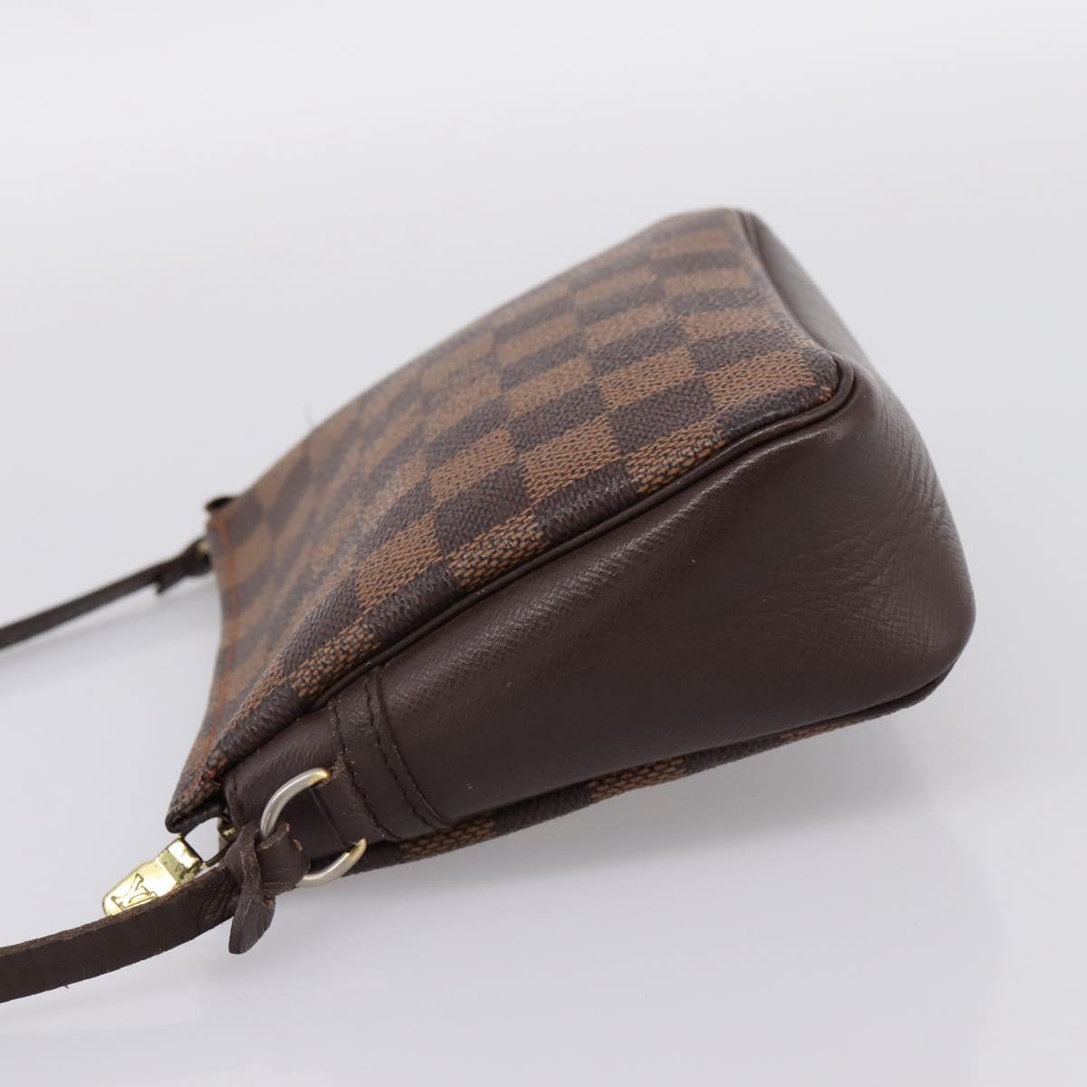 LOUIS VUITTON Damier Ebene Trousse Makeup Pouch N51982 LV Auth 199394V