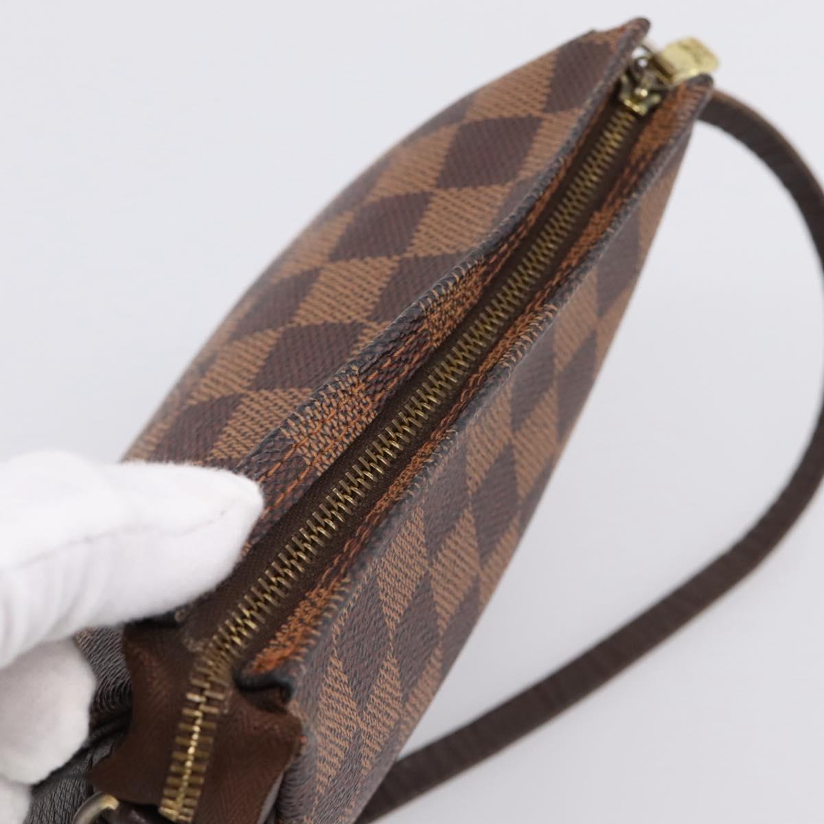 LOUIS VUITTON Damier Ebene Trousse Makeup Pouch N51982 LV Auth 199394V