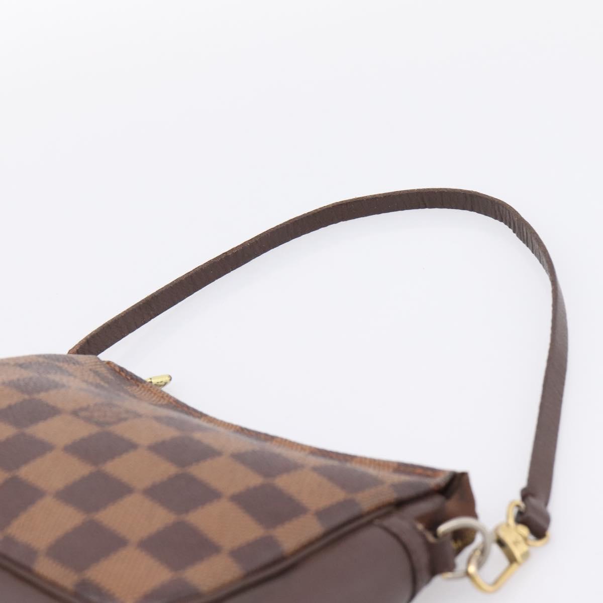 LOUIS VUITTON Damier Ebene Trousse Makeup Pouch N51982 LV Auth 199394V
