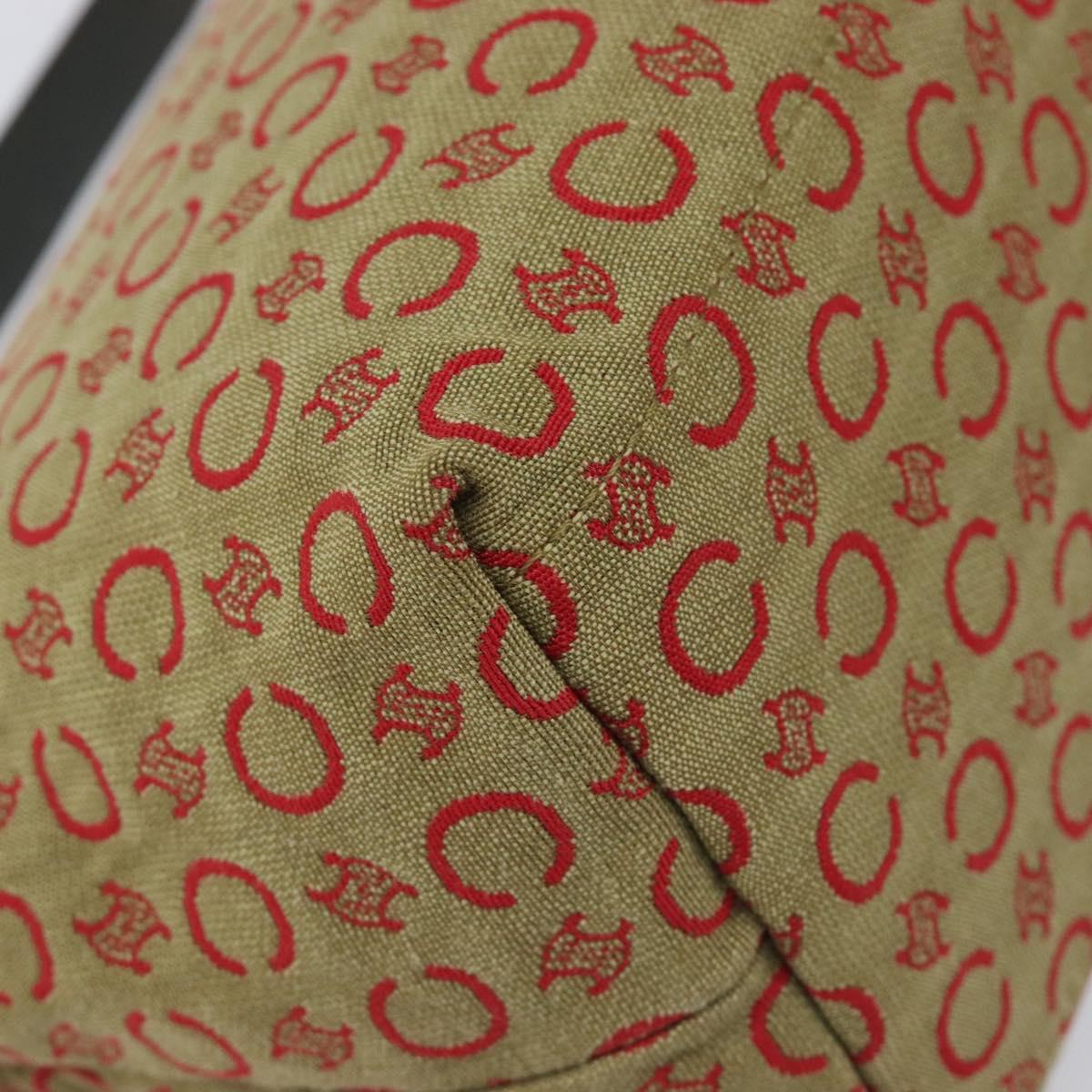 CELINE C Macadam Canvas Hand Bag Beige Gold Auth 199397