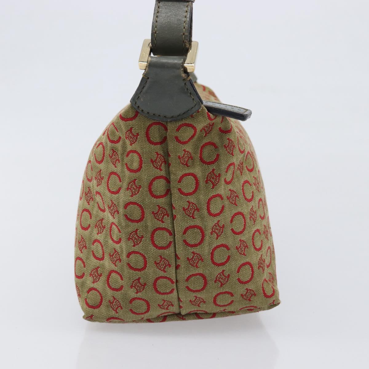 CELINE C Macadam Canvas Hand Bag Beige Gold Auth 199397