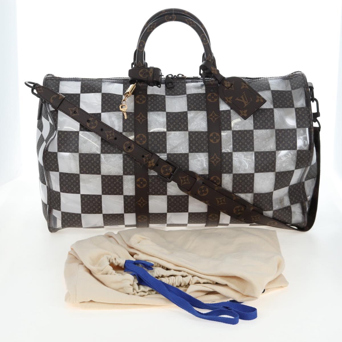 LOUIS VUITTON monogram chess Keepall Bandouliere 50 Bag M20864 LV Auth 199399SM