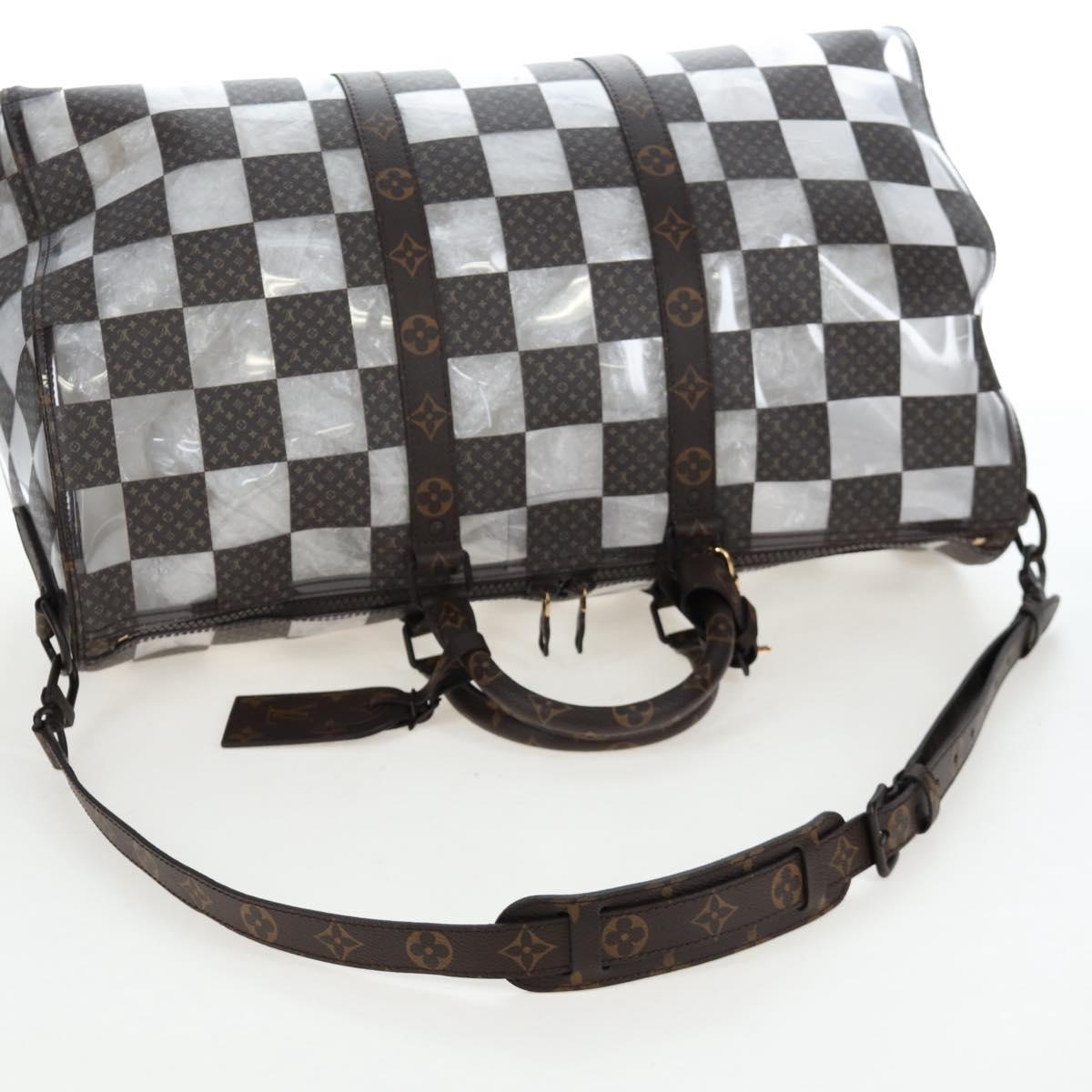 LOUIS VUITTON monogram chess Keepall Bandouliere 50 Bag M20864 LV Auth 199399SM