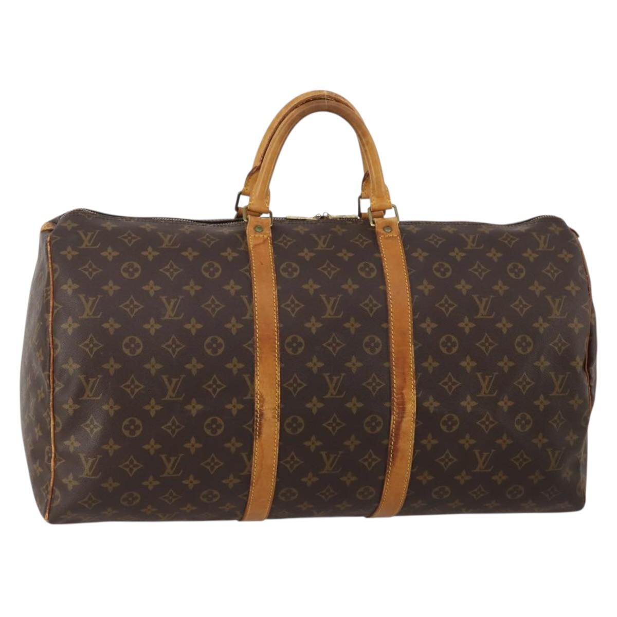 LOUIS VUITTON Monogram Keepall 55 Boston Bag M41424 LV Auth 199400