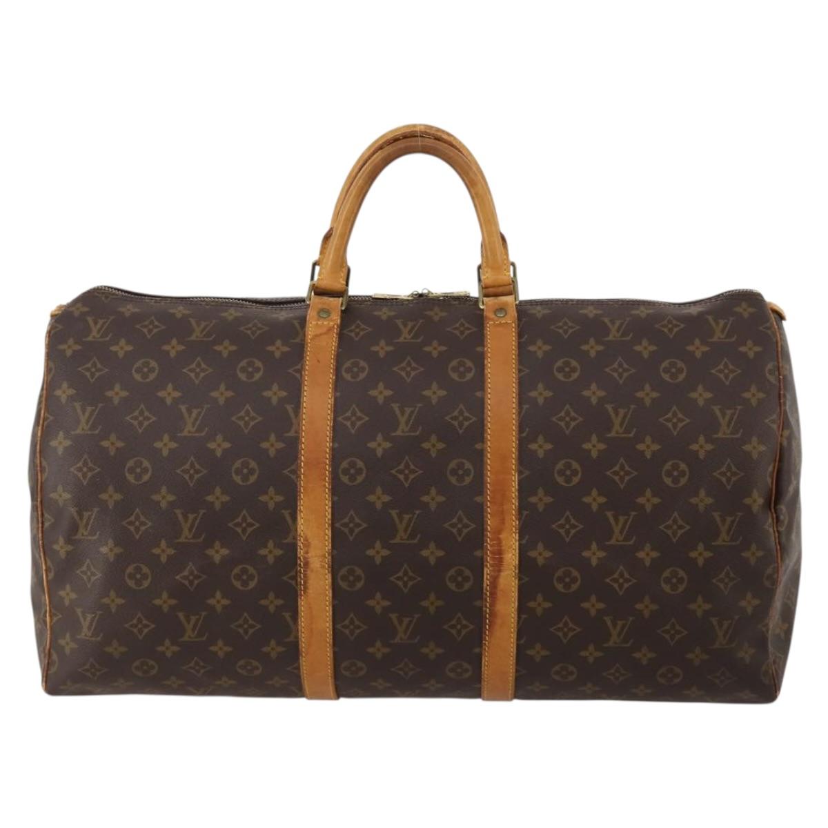 LOUIS VUITTON Monogram Keepall 55 Boston Bag M41424 LV Auth 199400