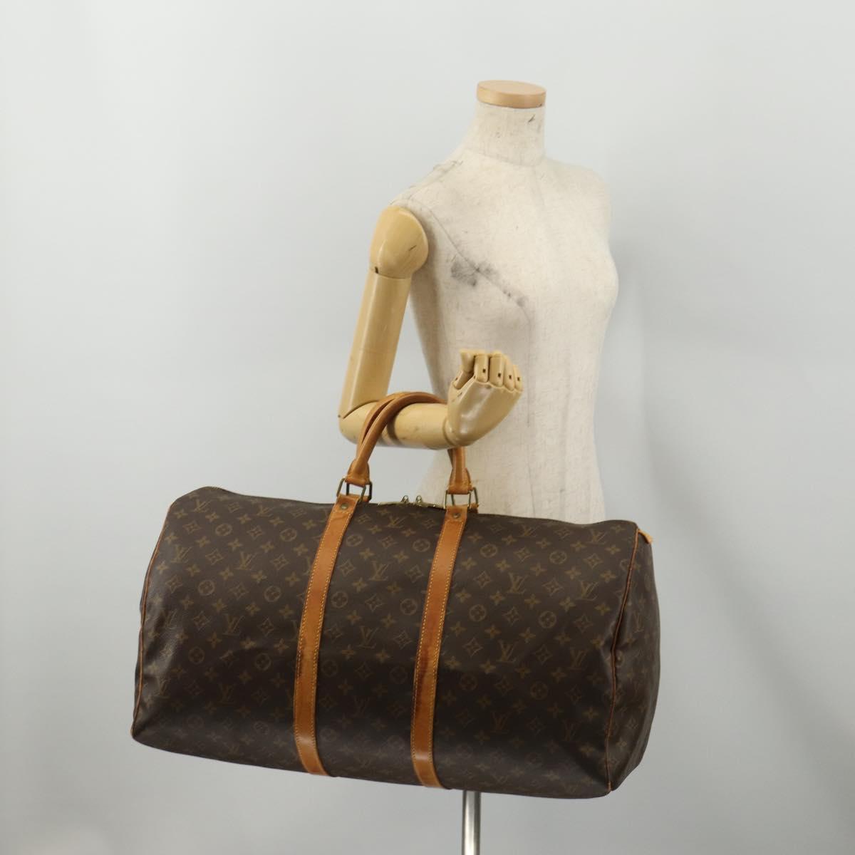 LOUIS VUITTON Monogram Keepall 55 Boston Bag M41424 LV Auth 199400
