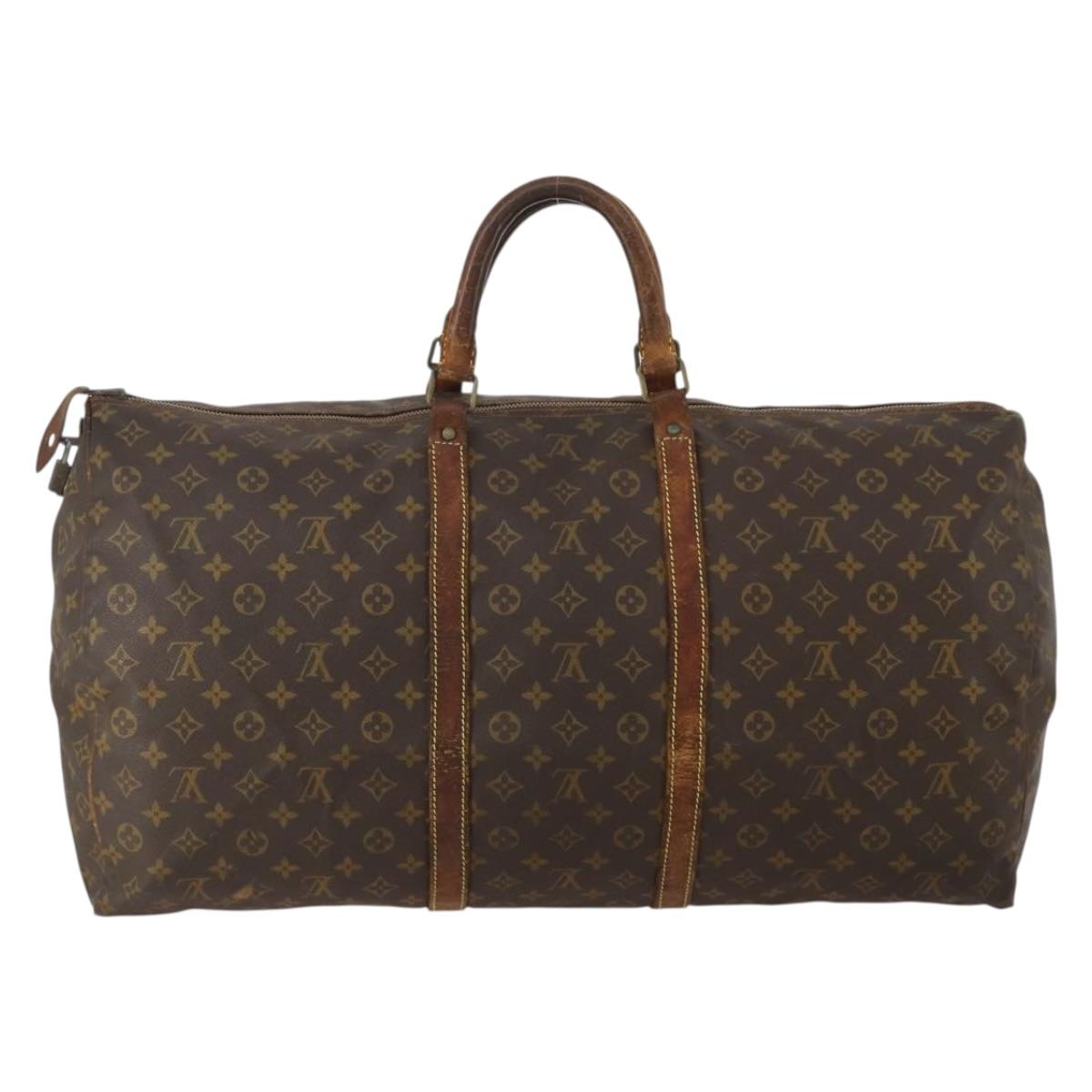 LOUIS VUITTON Monogram Keepall 60 Boston Bag M41422 LV Auth 199401