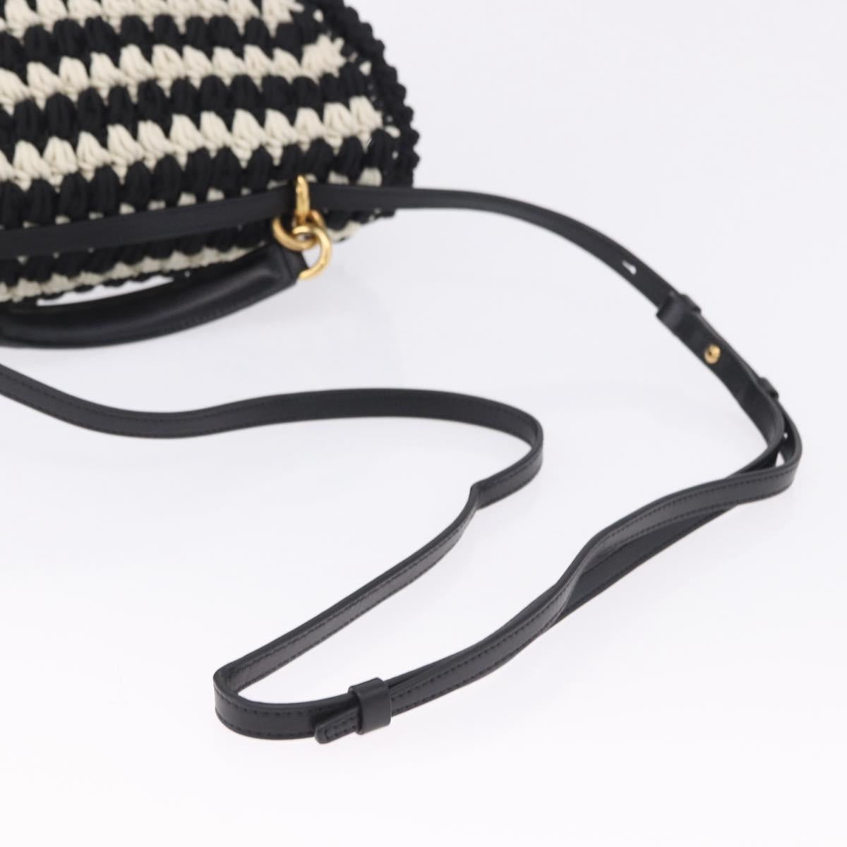 Salvatore Ferragamo Gancini Margot Bag Leather Fabric 2way Black Auth 199409SAM