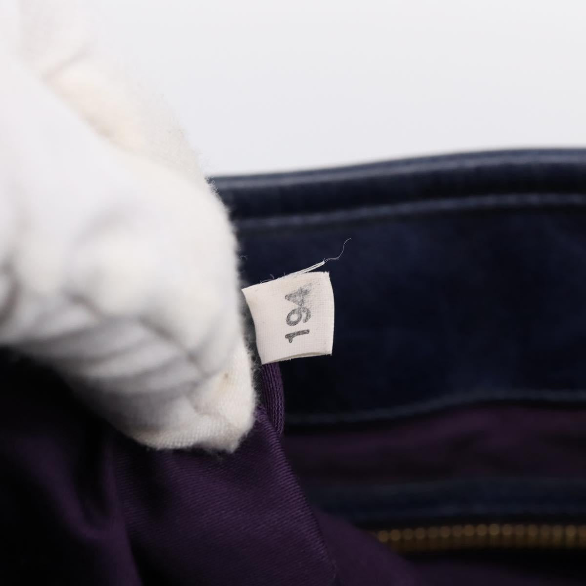 Miu Miu Matelasse Hand Bag Leather 2way Navy Gold Auth 199410V