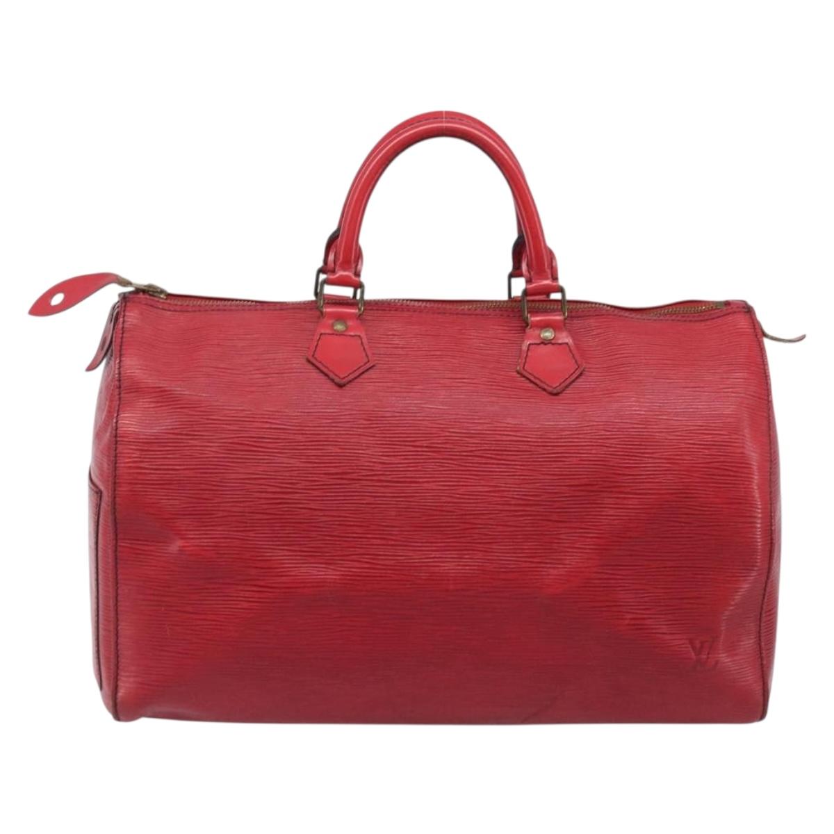 LOUIS VUITTON Epi Speedy 35 Hand Bag Castilian Red M42997 LV Auth 199412