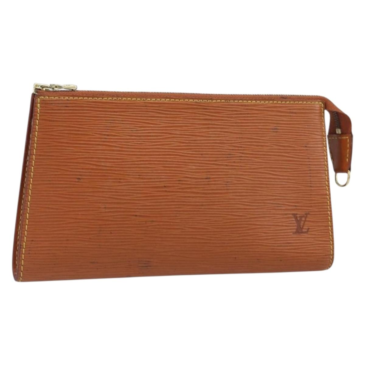 LOUIS VUITTON Epi Pochette Accessoires Pouch Brown M52953 LV Auth 199413
