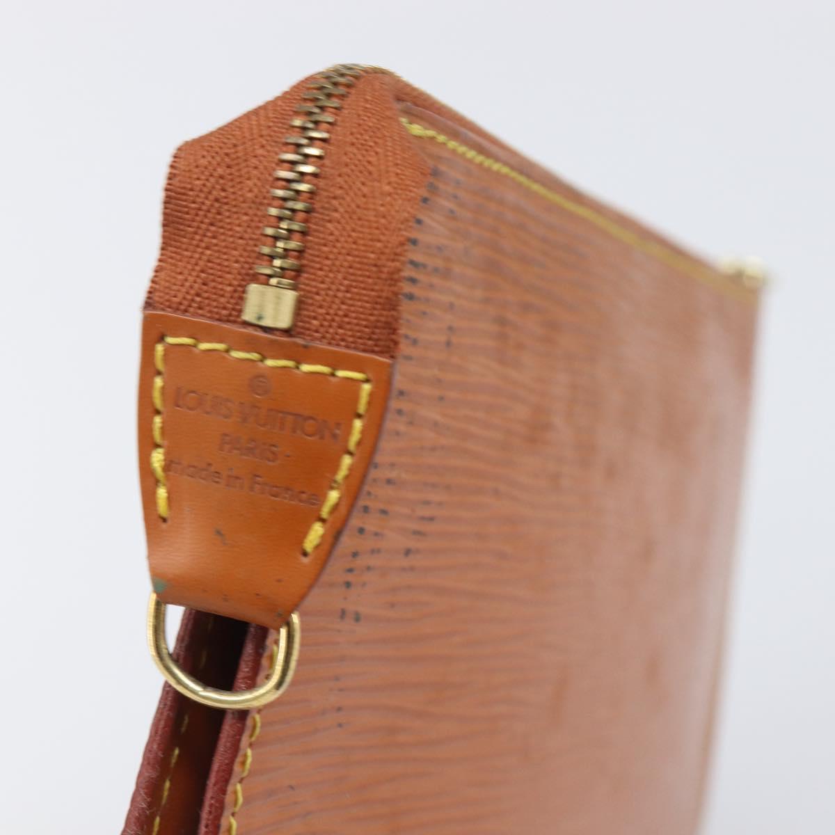 LOUIS VUITTON Epi Pochette Accessoires Pouch Brown M52953 LV Auth 199413