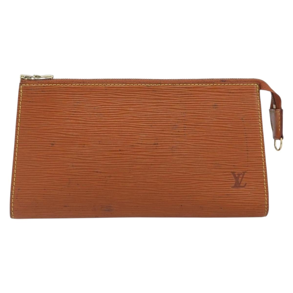 LOUIS VUITTON Epi Pochette Accessoires Pouch Brown M52953 LV Auth 199413