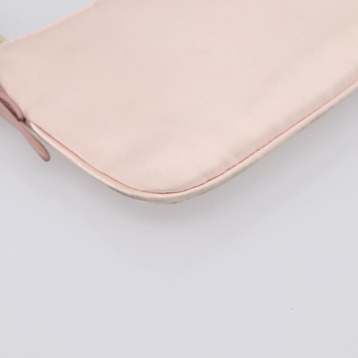 Miu Miu Shoulder Bag Satin Pink Gold Auth 199414A