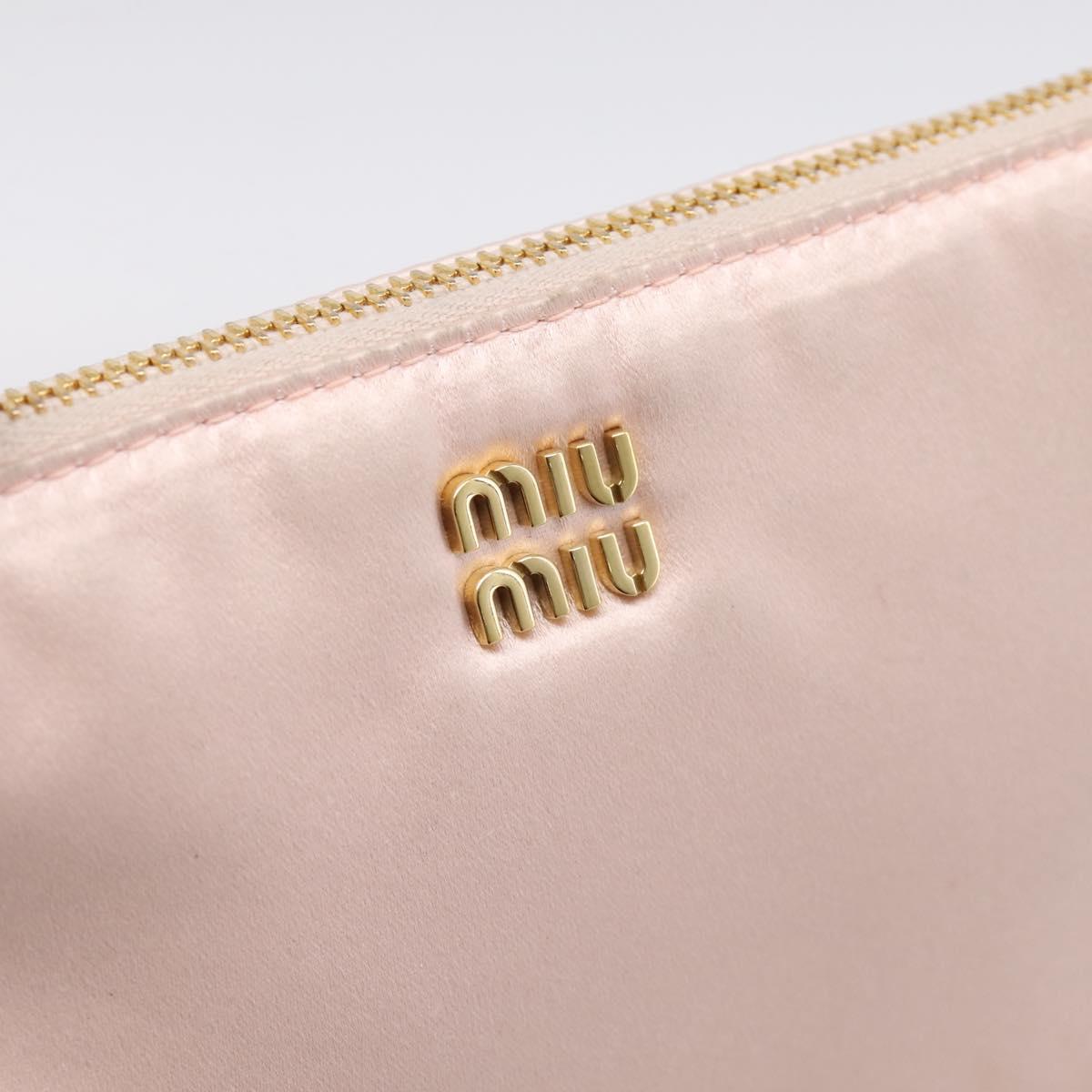Miu Miu Shoulder Bag Satin Pink Gold Auth 199414A
