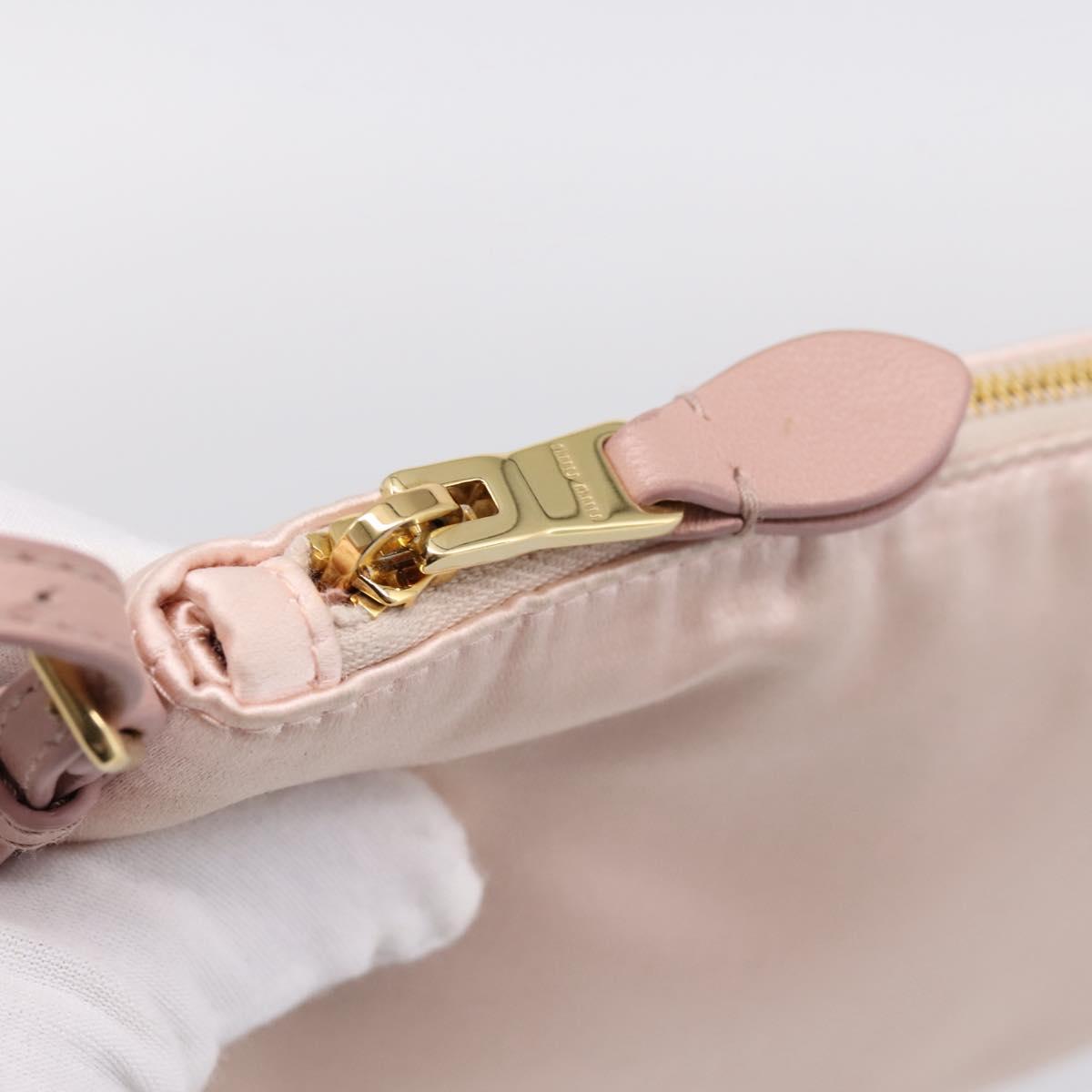 Miu Miu Shoulder Bag Satin Pink Gold Auth 199414A