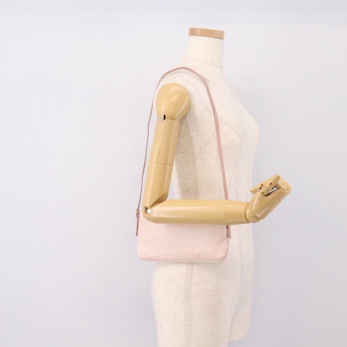Miu Miu Shoulder Bag Satin Pink Gold Auth 199414A