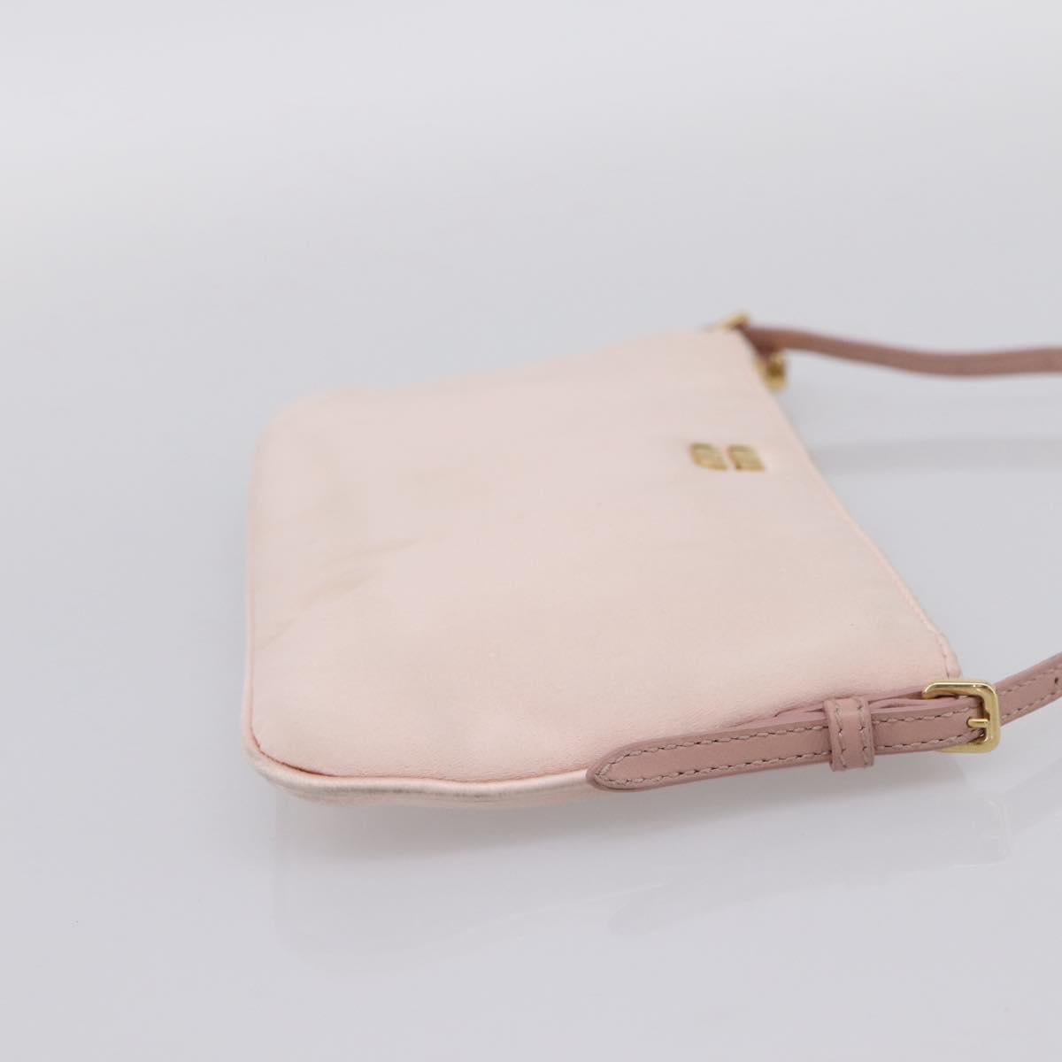 Miu Miu Shoulder Bag Satin Pink Gold Auth 199414A