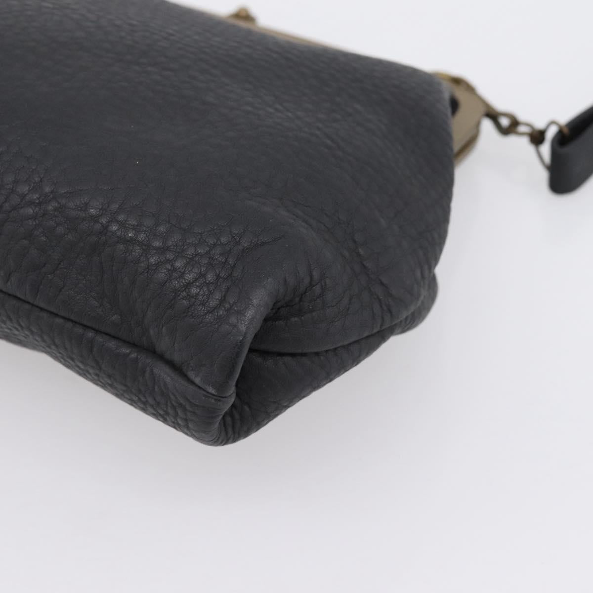 Miu Miu Shoulder Bag Leather Black Gold Auth 199415V