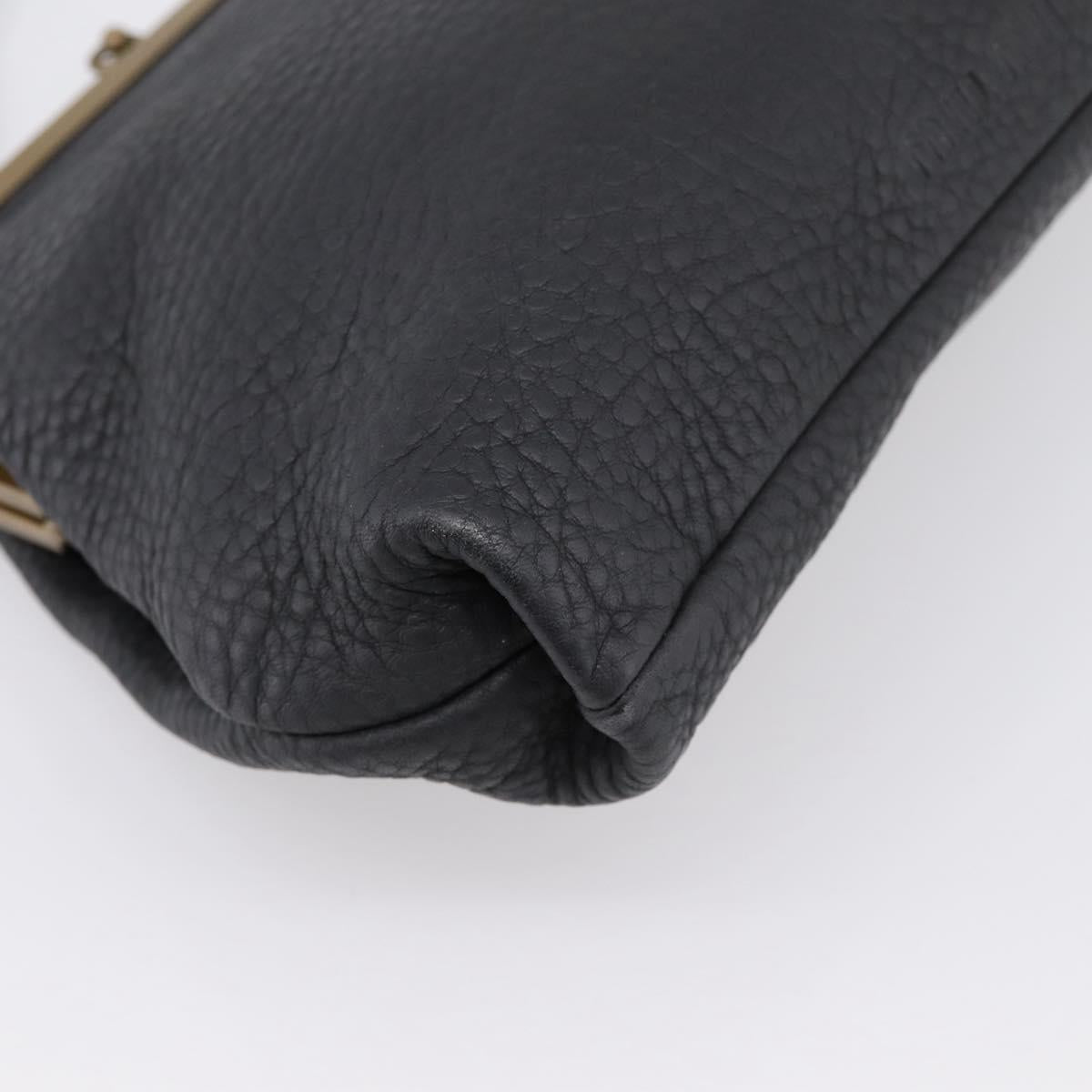 Miu Miu Shoulder Bag Leather Black Gold Auth 199415V